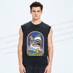 Unisex Stay Positive Printed Washed Tank Top