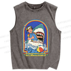 Unisex Stay Positive Printed Washed Tank Top