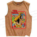 Unisex Time Travel For Beginners Printed Washed Tank Top