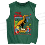 Unisex Time Travel For Beginners Printed Washed Tank Top