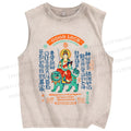 Unisex Good Luck Printed Washed Tank Top