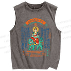 Unisex Good Luck Printed Washed Tank Top