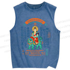 Unisex Good Luck Printed Washed Tank Top