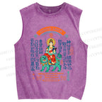 Unisex Good Luck Printed Washed Tank Top