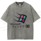 Microsoft Windows 98 Vintage Wash Japanese Design T-Shirt