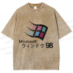 Microsoft Windows 98 Vintage Wash Japanese Design T-Shirt