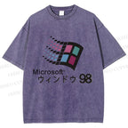 Microsoft Windows 98 Vintage Wash Japanese Design T-Shirt