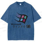 Microsoft Windows 98 Vintage Wash Japanese Design T-Shirt