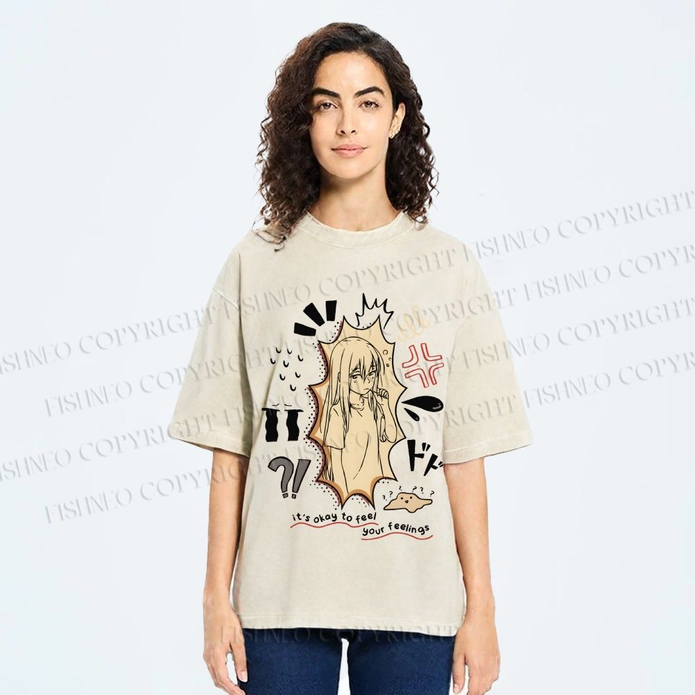 Unisex It’s Okay To Feel Your Feelings Printed Washed Tee