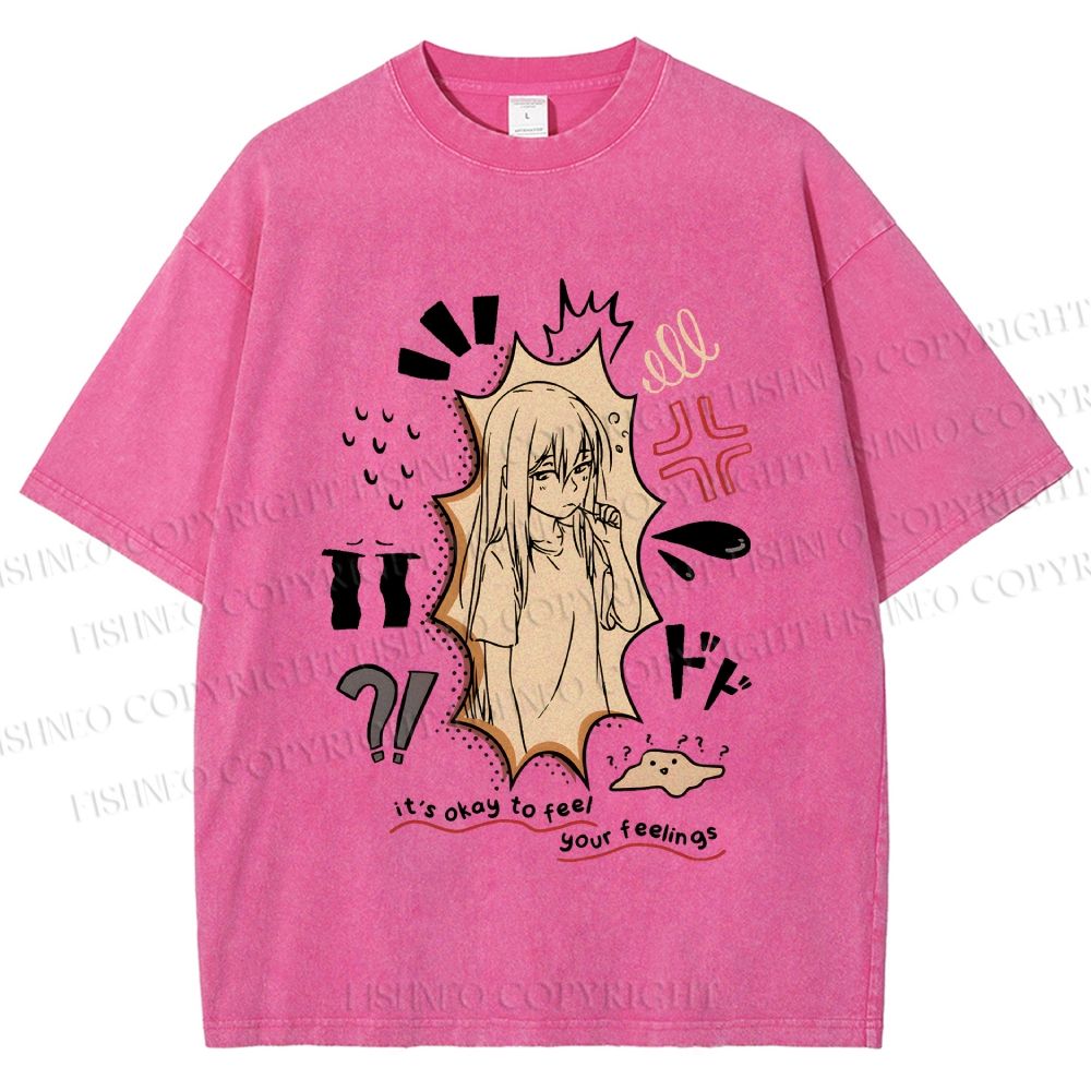 Unisex It’s Okay To Feel Your Feelings Printed Washed Tee