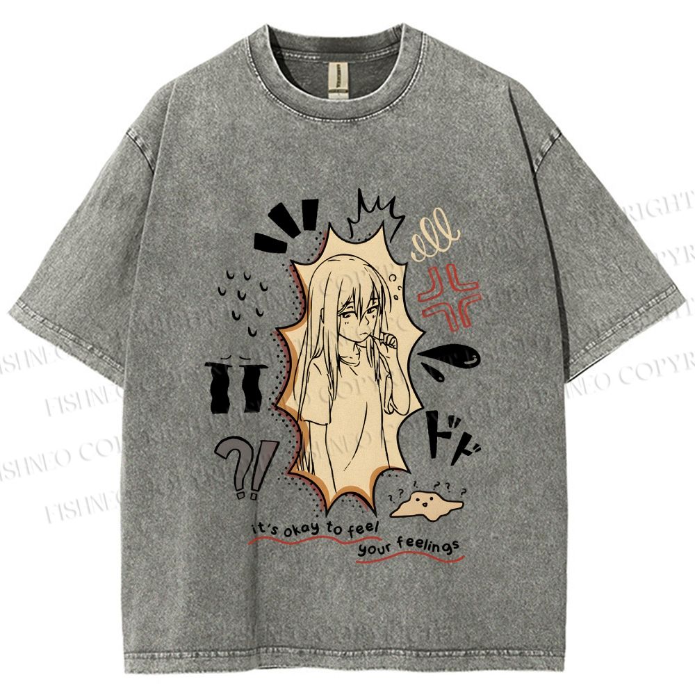 Unisex It’s Okay To Feel Your Feelings Printed Washed Tee