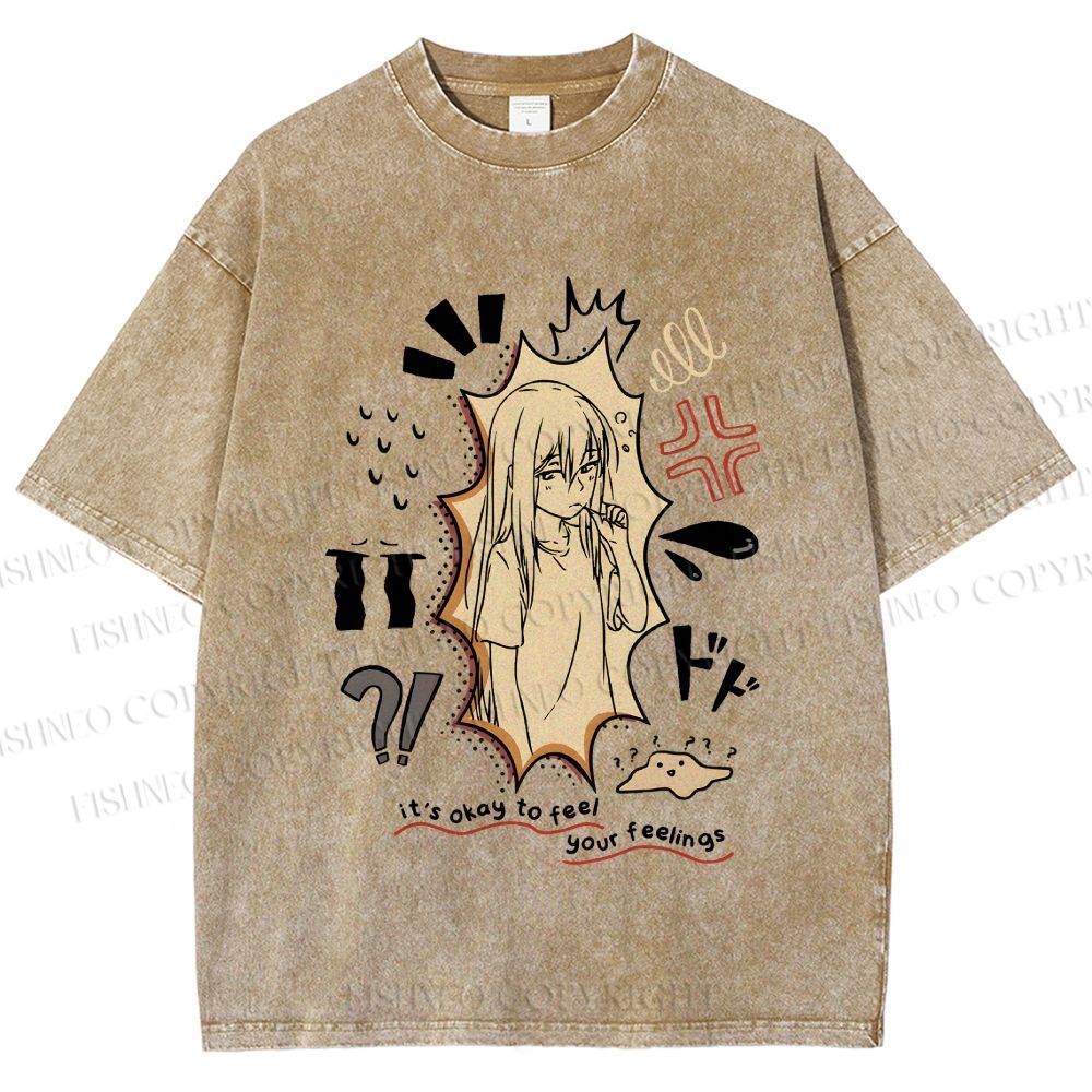 Unisex It’s Okay To Feel Your Feelings Printed Washed Tee