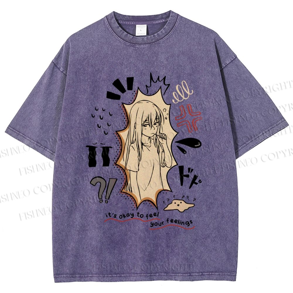 Unisex It’s Okay To Feel Your Feelings Printed Washed Tee