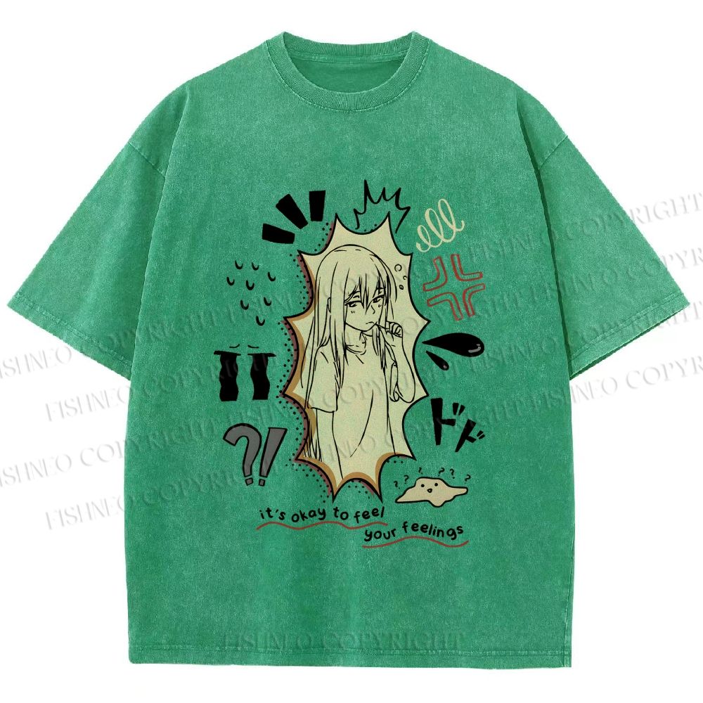 Unisex It’s Okay To Feel Your Feelings Printed Washed Tee