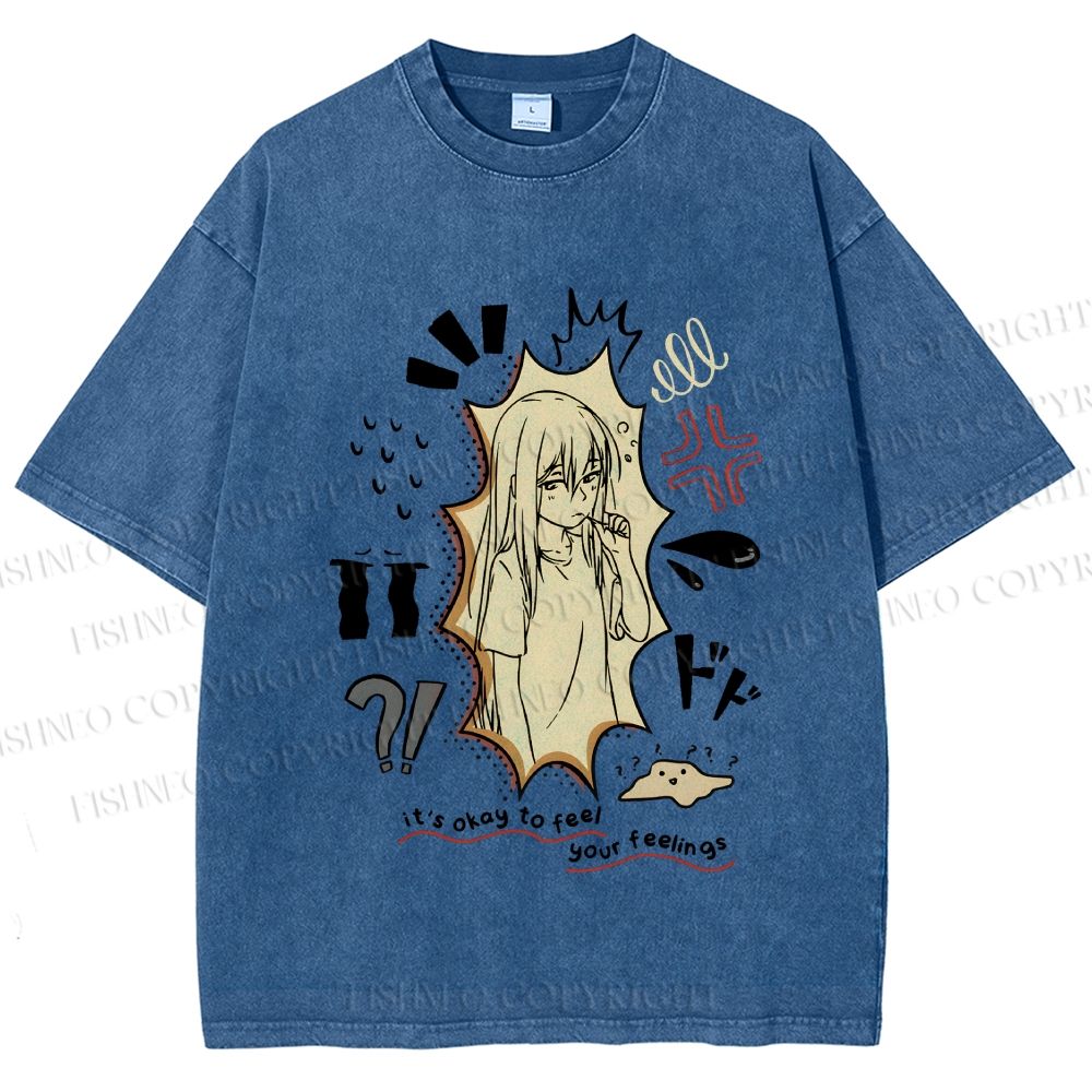 Unisex It’s Okay To Feel Your Feelings Printed Washed Tee