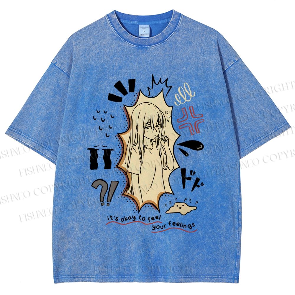 Unisex It’s Okay To Feel Your Feelings Printed Washed Tee