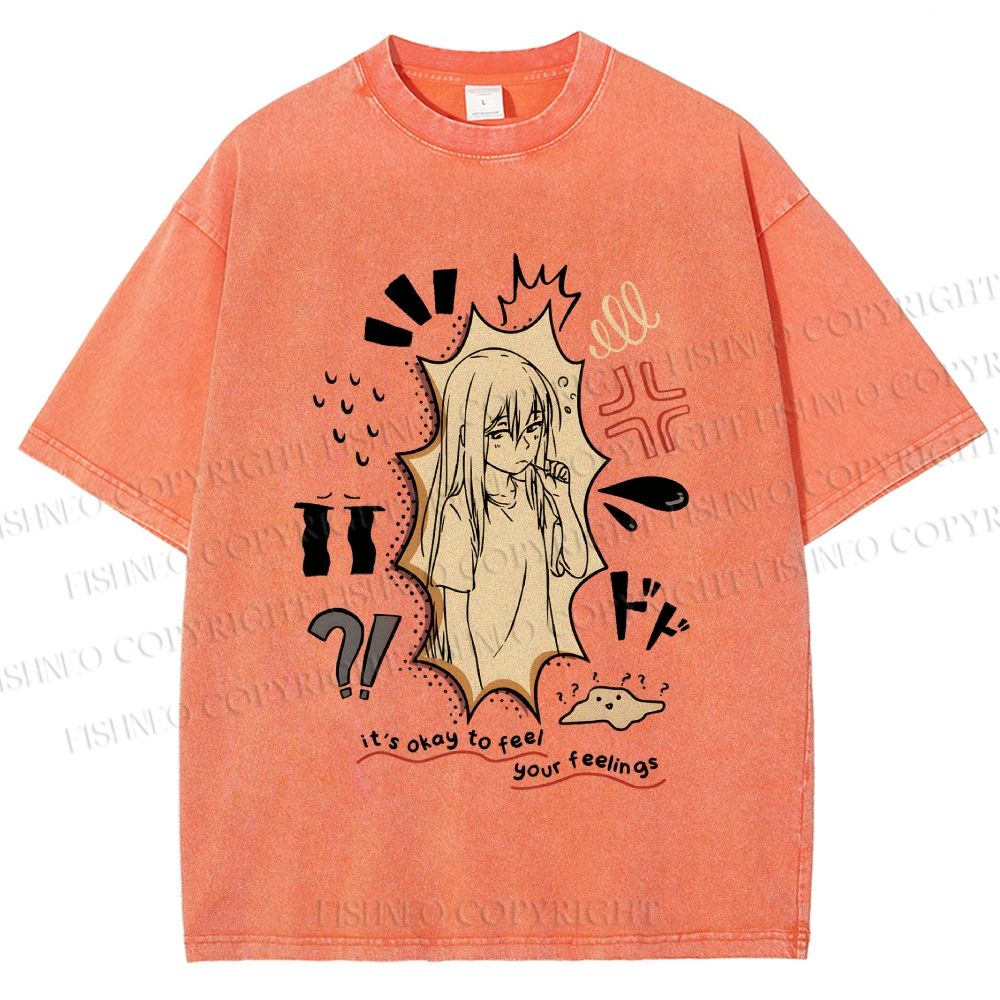 Unisex It’s Okay To Feel Your Feelings Printed Washed Tee