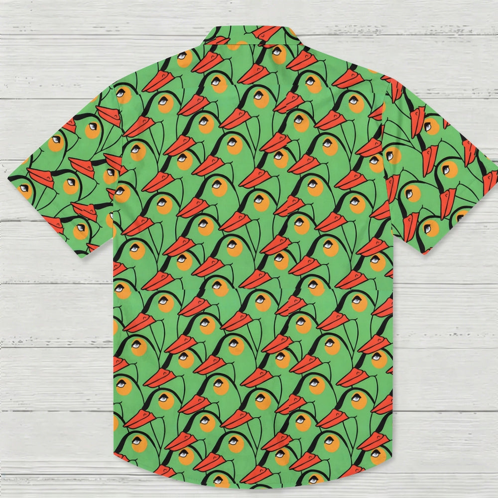 Green Duck Printed Hawaiian Shirt