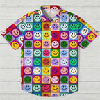 Smiley Puzzle Printed Hawaiian Shirt