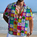 Smiley Puzzle Printed Hawaiian Shirt