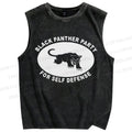 Unisex Black Panther Party Printed Washed Tank Top