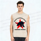 Unisex Black Panther Party Printed Washed Tank Top