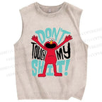 Unisex Don't Touch My Shit Printed Washed Tank Top