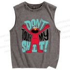 Unisex Don't Touch My Shit Printed Washed Tank Top
