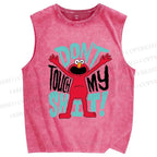Unisex Don't Touch My Shit Printed Washed Tank Top
