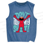 Unisex Don't Touch My Shit Printed Washed Tank Top