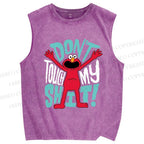 Unisex Don't Touch My Shit Printed Washed Tank Top