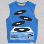 Unisex Vinyl Records Printed Tank Top