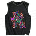 Unisex Weird Eye Monster Sparkling Printed Washed Tank Top