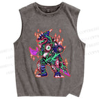 Unisex Weird Eye Monster Sparkling Printed Washed Tank Top