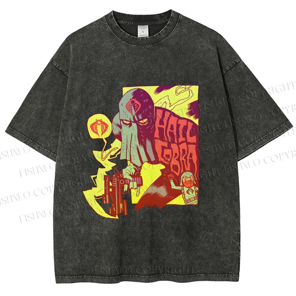 Unisex Comic Masked Man Printed Washed Tee