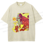 Unisex Comic Masked Man Printed Washed Tee