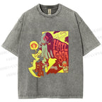 Unisex Comic Masked Man Printed Washed Tee
