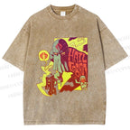 Unisex Comic Masked Man Printed Washed Tee