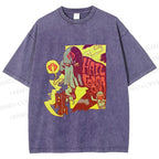 Unisex Comic Masked Man Printed Washed Tee