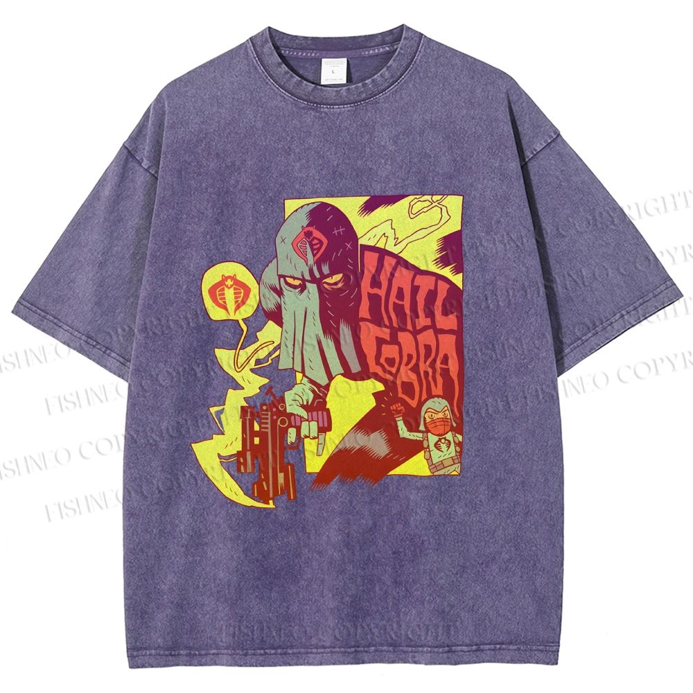 Unisex Comic Masked Man Printed Washed Tee