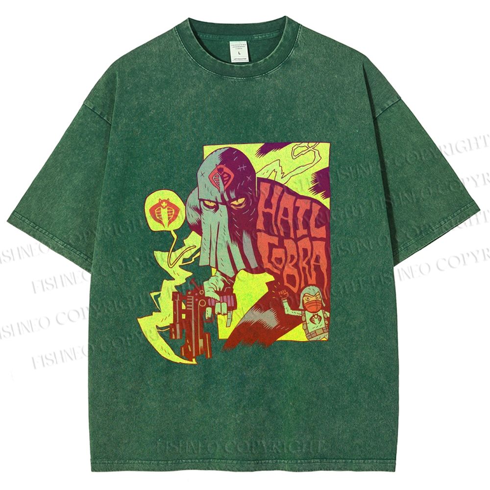 Unisex Comic Masked Man Printed Washed Tee