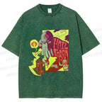 Unisex Comic Masked Man Printed Washed Tee