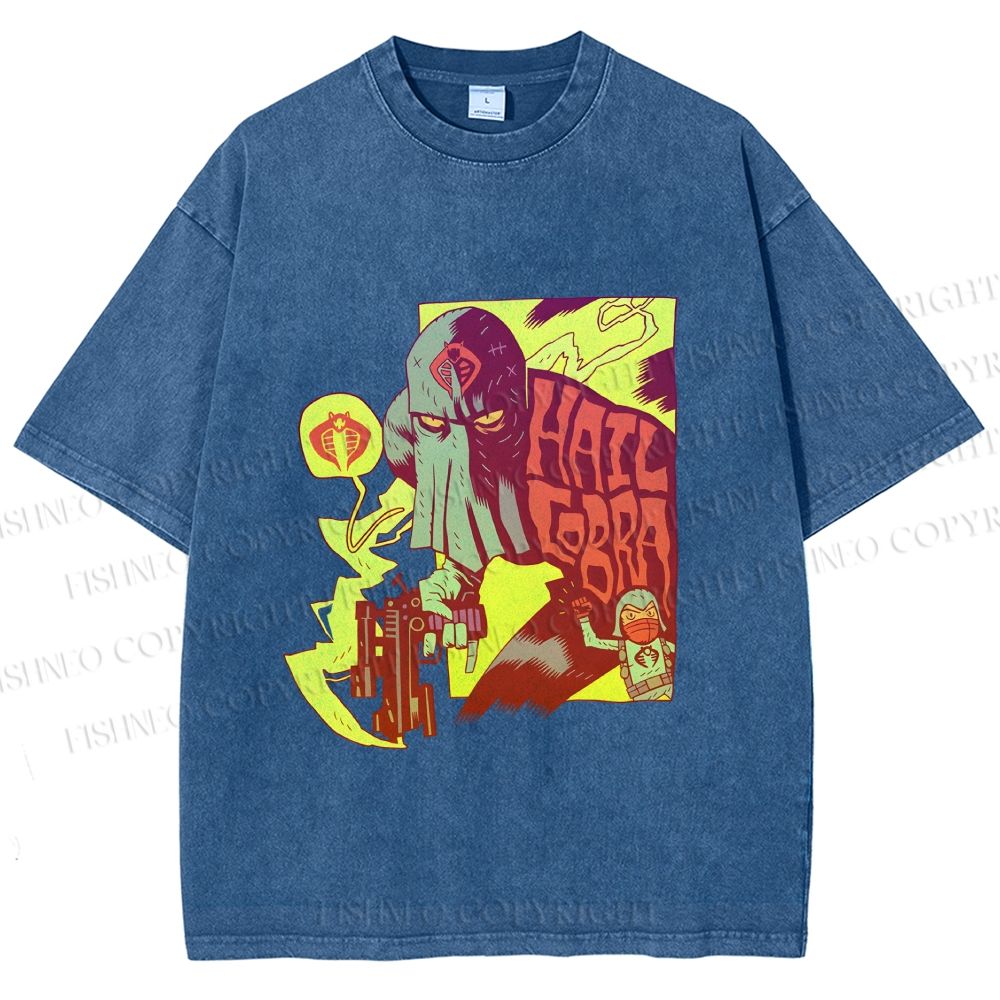 Unisex Comic Masked Man Printed Washed Tee