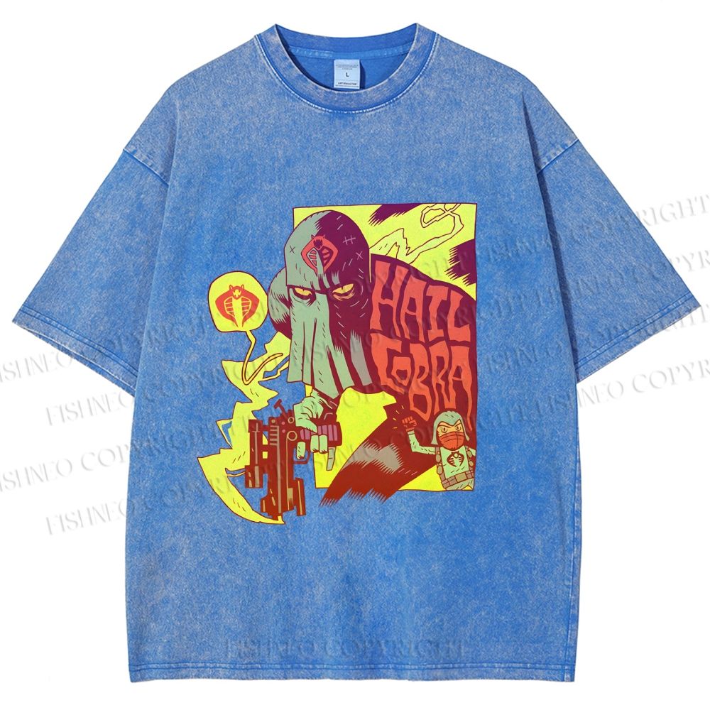 Unisex Comic Masked Man Printed Washed Tee