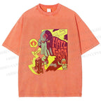 Unisex Comic Masked Man Printed Washed Tee