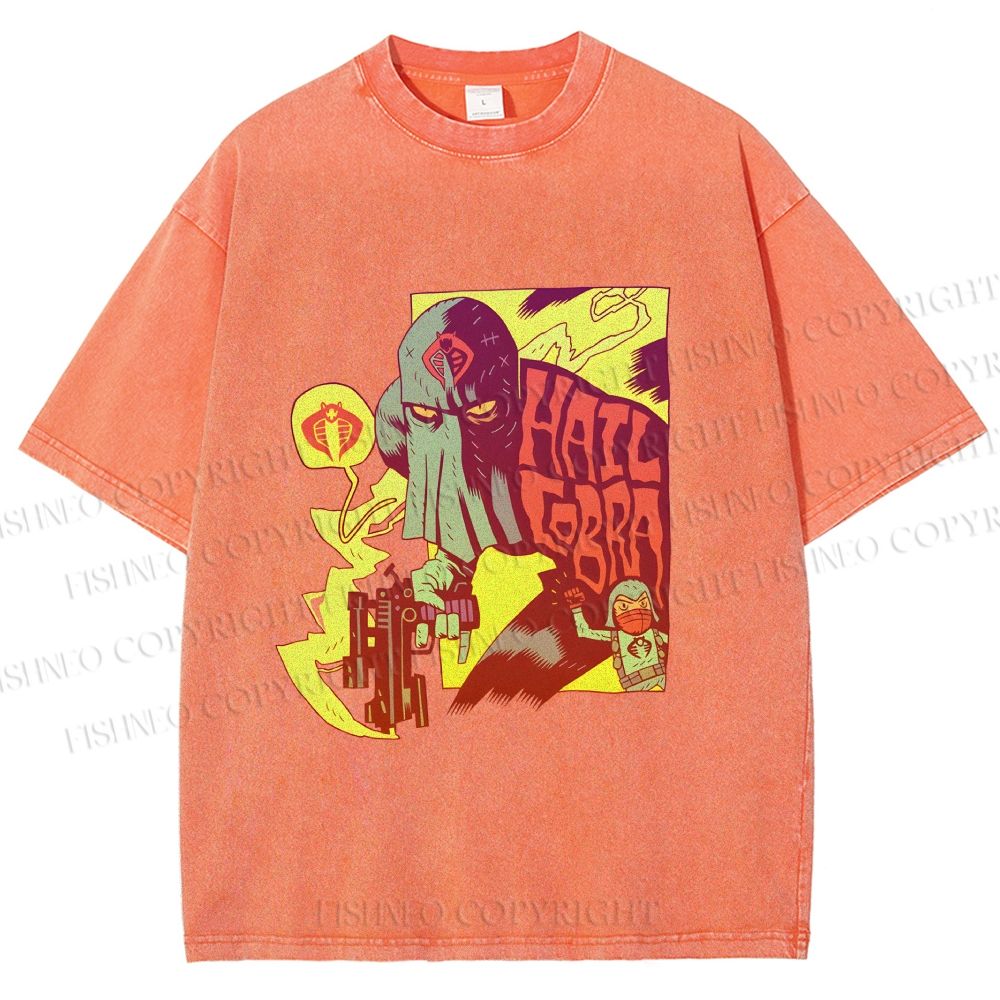 Unisex Comic Masked Man Printed Washed Tee
