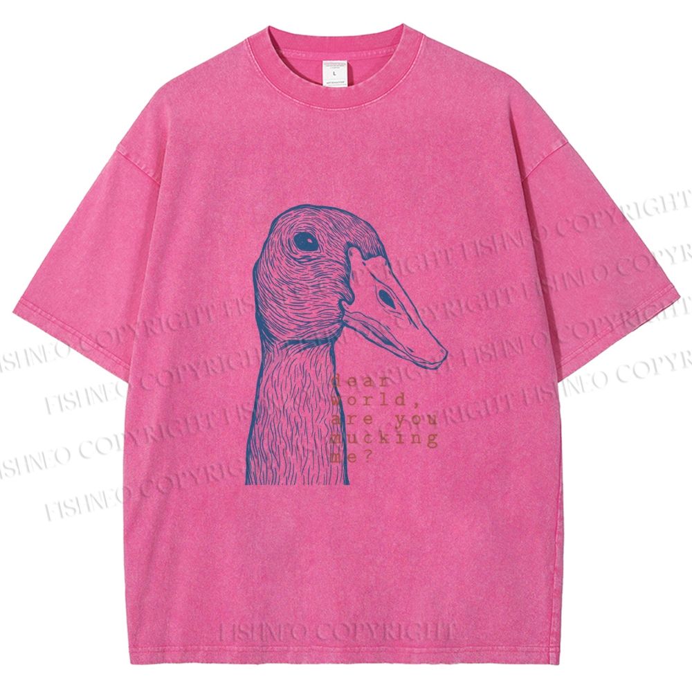 Unisex Are You Mucking Me Goose Printed Washed Tee