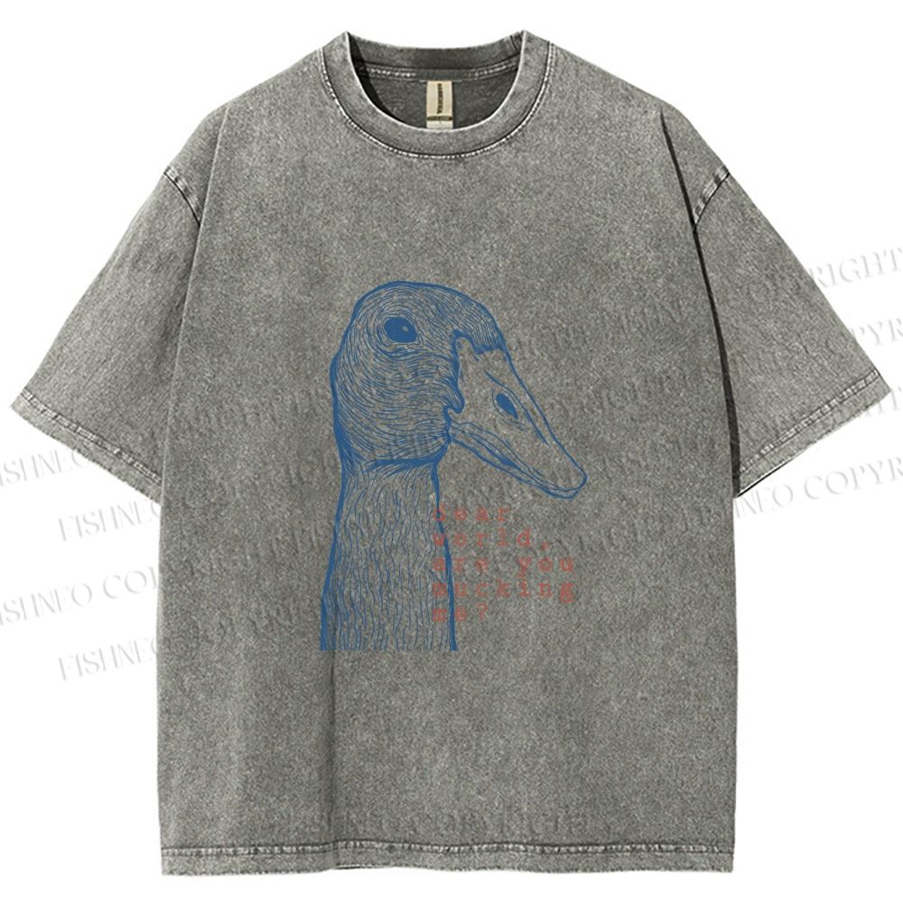 Unisex Are You Mucking Me Goose Printed Washed Tee