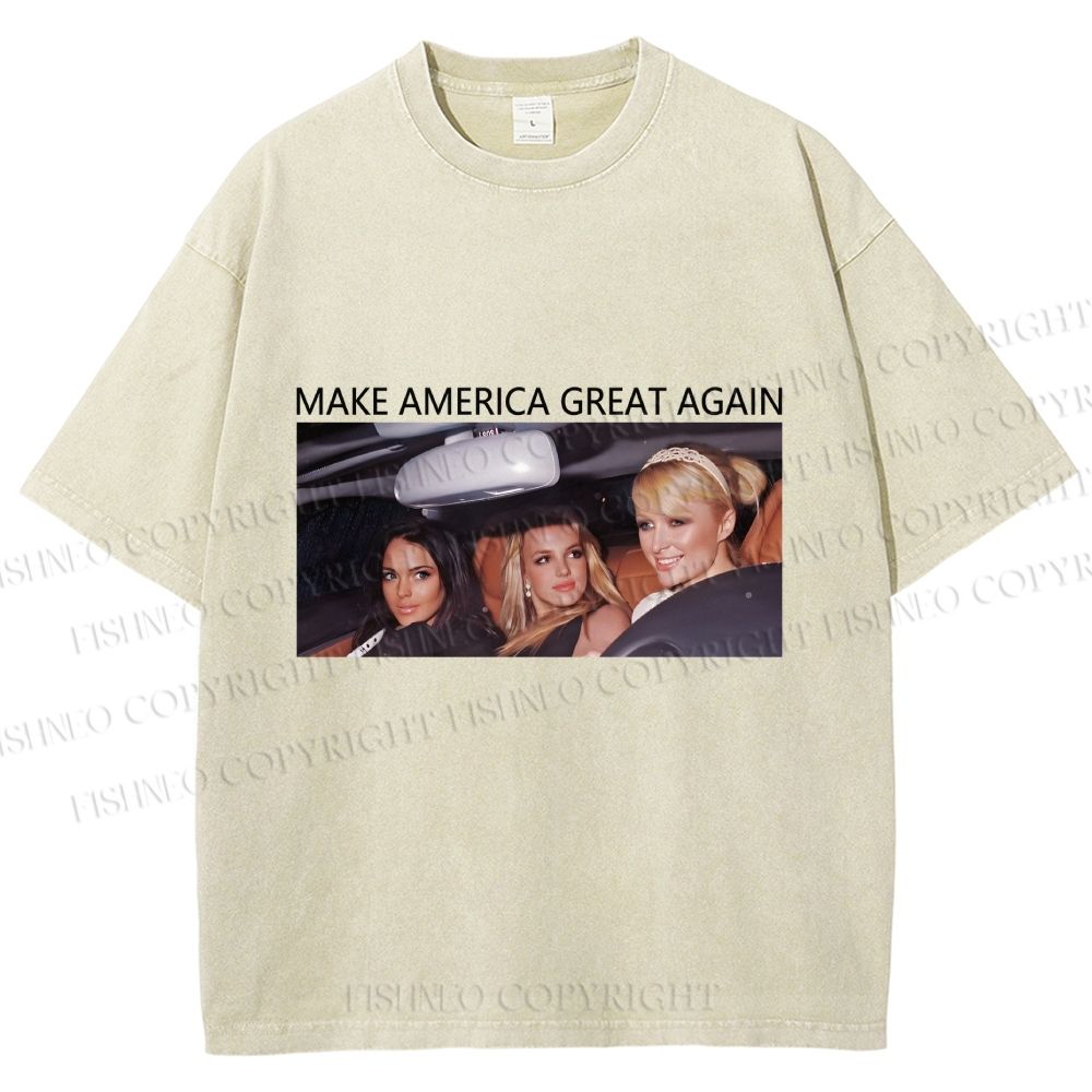 Unisex Make America Great Again Printed Washed Tee