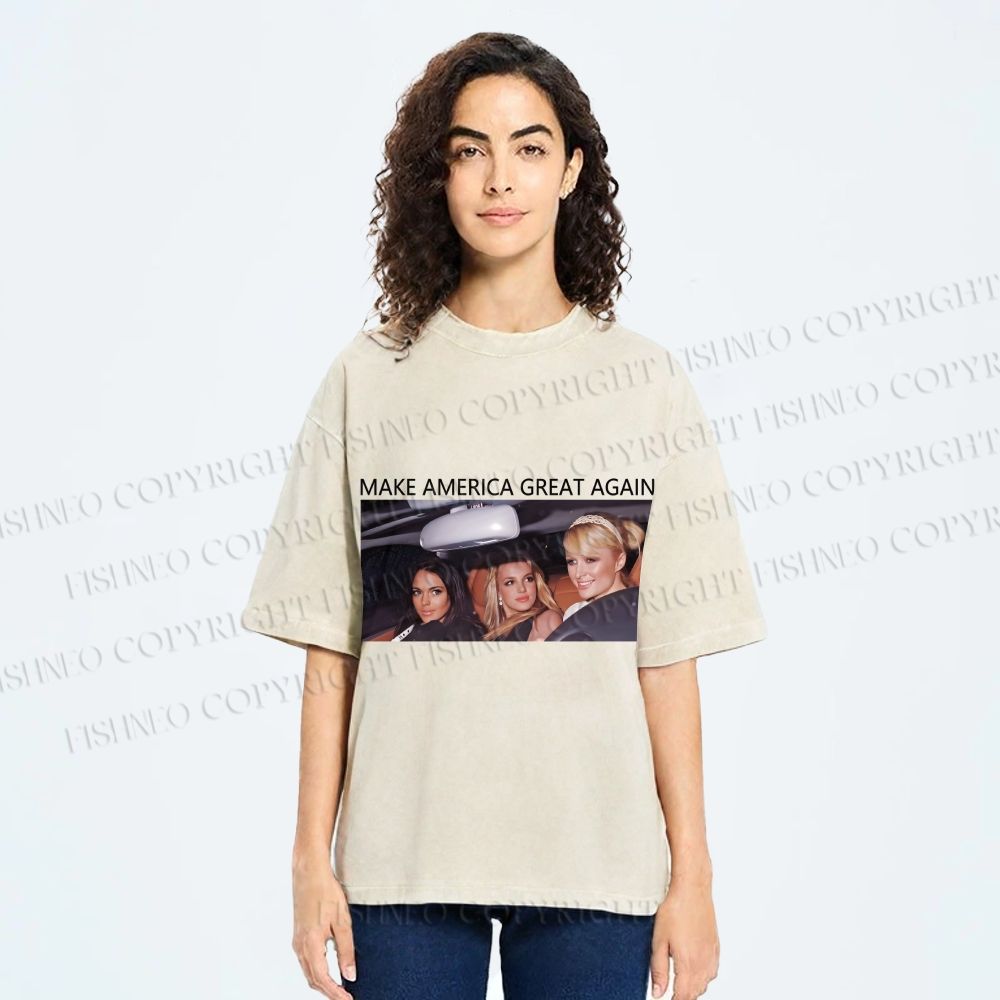Unisex Make America Great Again Printed Washed Tee